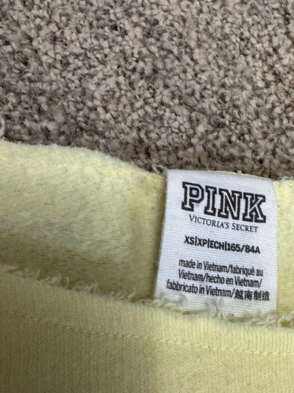 Victoria's Secret PINK Yellow Off-Shoulder Sweatshirt - Picture 5 of 5